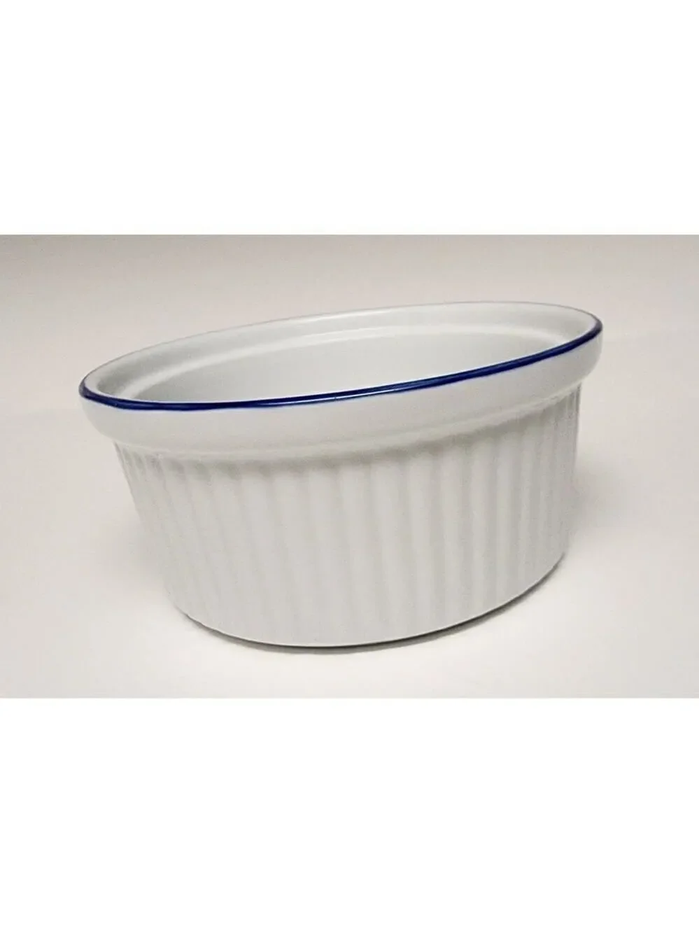 BIA Blanc De Table/Corningware Vintage Casserole Dish W/ Cobalt Blue Trim 9PCS
